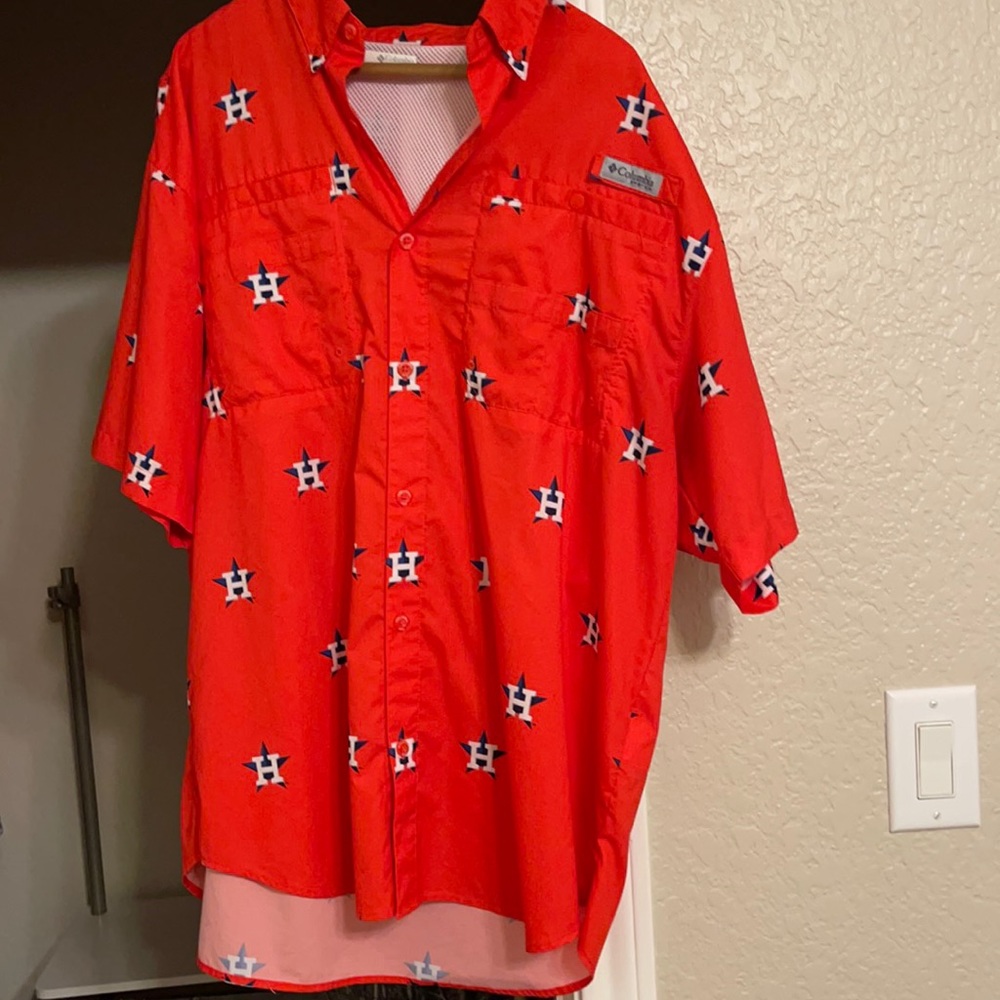 Men’s large Columbia sportswear astros shirt